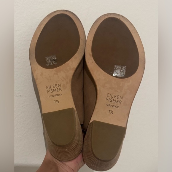 Eileen Fisher Pagoda Earth Tumbled Nubuck Block Heel Sandal Open Toe Size 7.5 - Picture 8 of 8